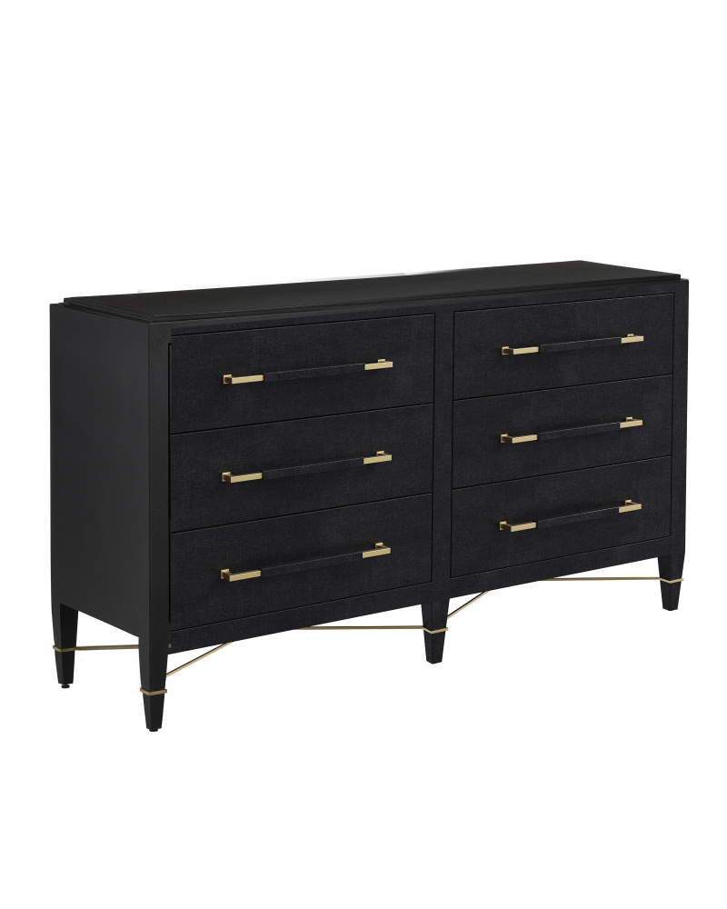 Verona Black Six-Drawer Chest