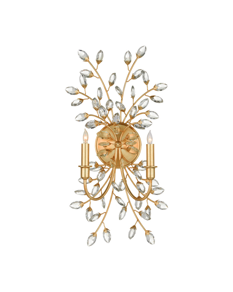 Forget-Me-Not Gold Wall Sconce