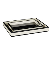 Currey 1200-1019 - Ivory Lacquer Tray Set of 2