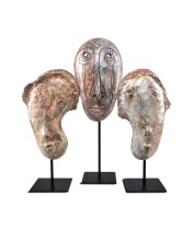Currey 1200-0725 - Glazed Masks Set of 3