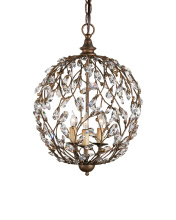 Currey 9652 - Crystal Bud Gold Orb Chandelier