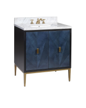 Currey 3800-0008 - Kallista 30" Blue Vanity with Rectangular Undermount Sink